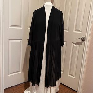 2X Alfani Black Chiffon Pleated Duster